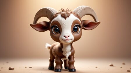 Chibbi-Art Nubian Goat in Chibi Style - Artistically Engaging Eye Contact