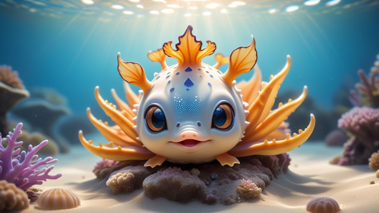 Chibbi-Art Whimsical Chibi Nudibranch Engaging Artwork