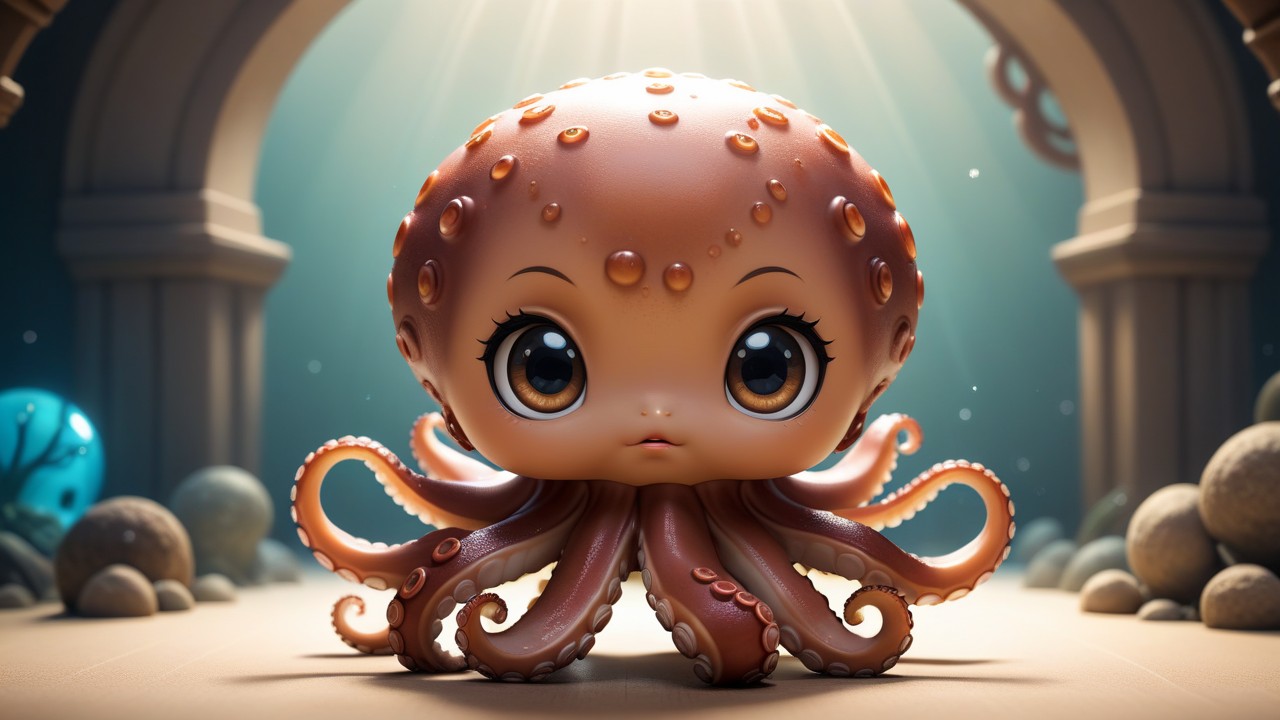 Chibbi-Art Octopus Chibi: A Whimsical Gaze