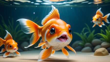 Chibbi-Art Chibi Oranda Goldfish in Artistic Splendor