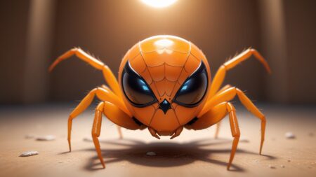 Chibbi-Art Vibrant Spider in Chibi Art Gaze: A Masterful Masterpiece