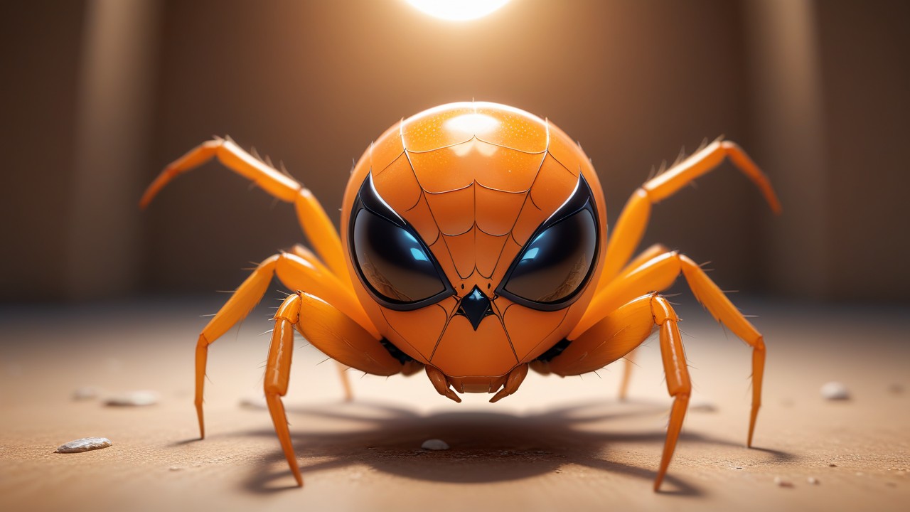 Chibbi-Art Vibrant Spider in Chibi Art Gaze: A Masterful Masterpiece