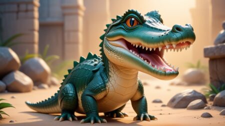 Chibbi-Art Cute and Fierce: Orinoco Crocodile Chibi Style