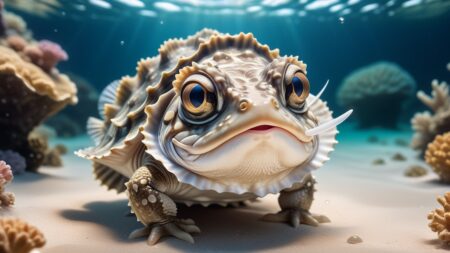 Chibbi-Art Whimsical Chibi Oyster Toadfish Portrait