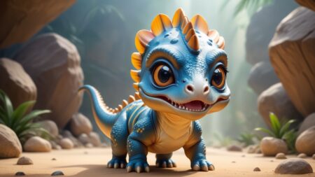 Chibbi-Art Pachycephalosaurus Chibi Art-Style Portrait: A Glimpse of the Unique Artists Simplicity