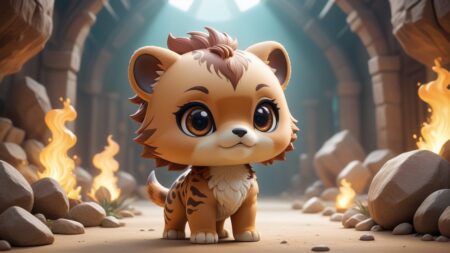 Chibbi-Art Paleoparadoxia Chibi View - A playful rendition of the prehistoric Paleoparadoxia creature, illustrated in a simple, chibi art style that captures its remarkable features as it faces and interacts with the viewer.