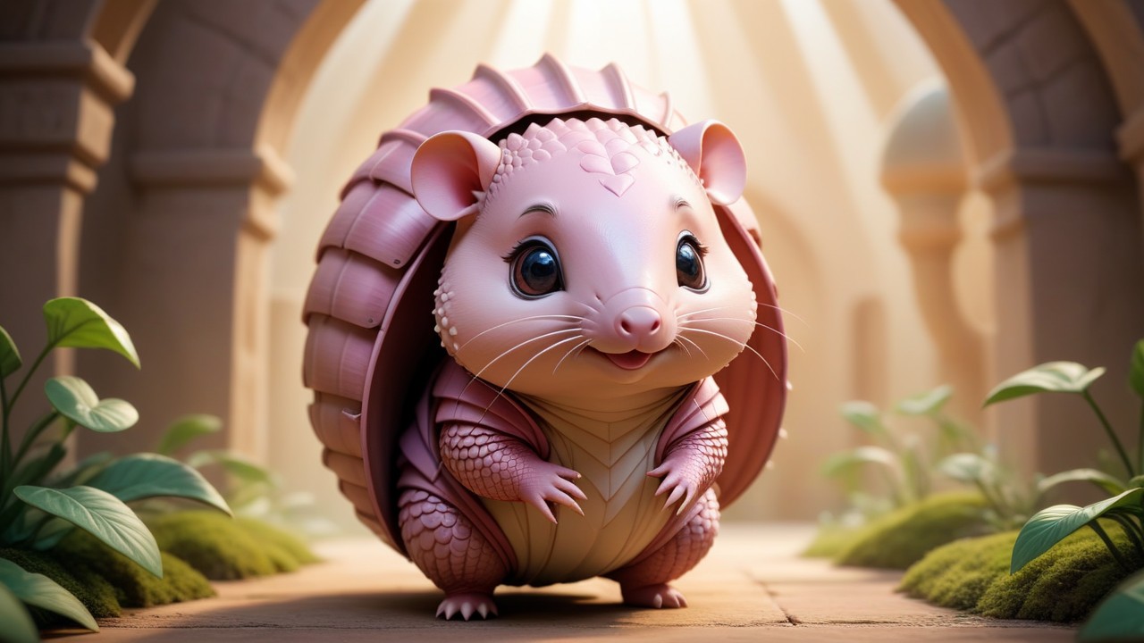 Chibbi-Art Cute Armadillos Gaze: Chibi Artistic Adoration