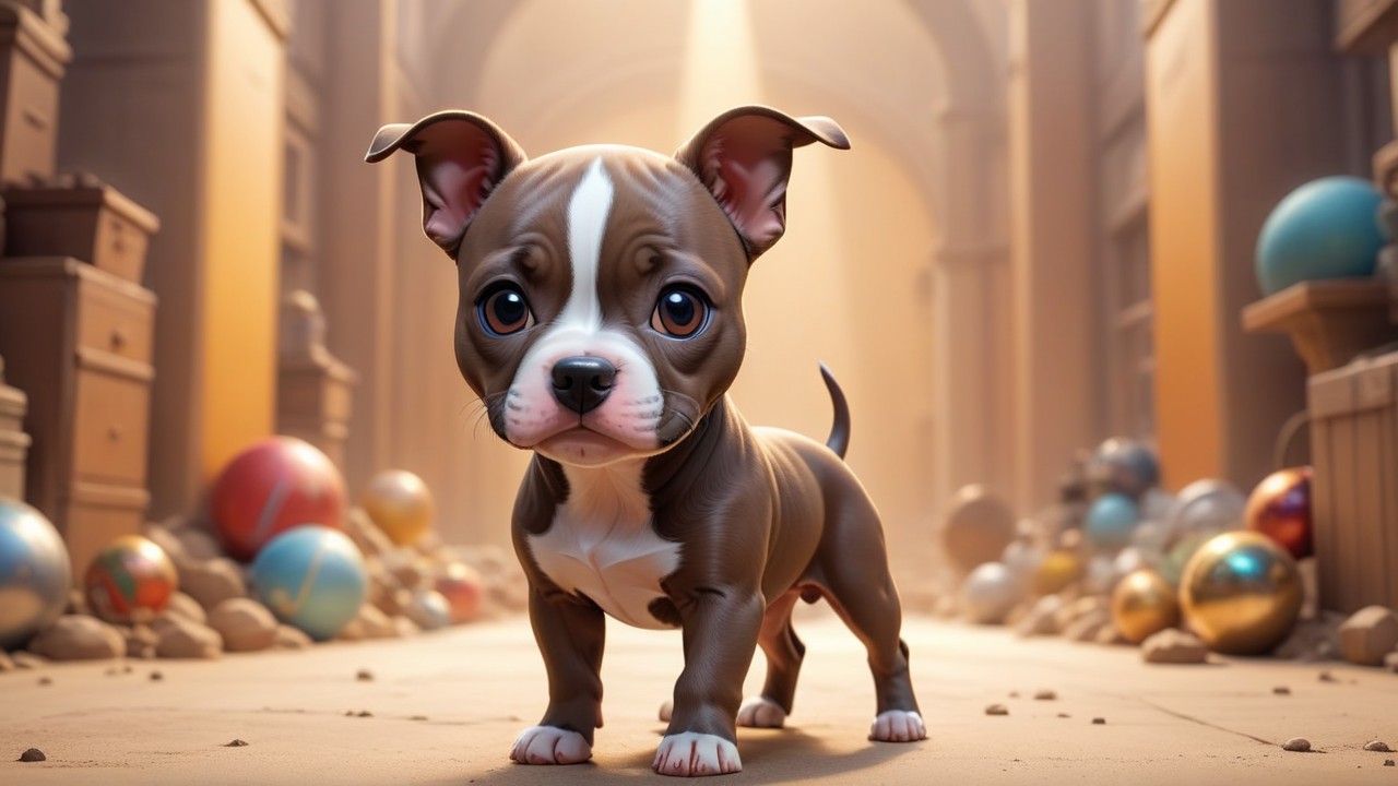 Chibbi-Art Chibi Pitbull: A Vibrant Eyesight.