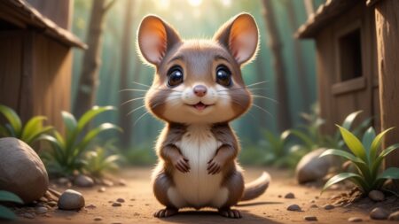 Chibbi-Art Cute Chibi Potoroo in Focus: A Composition of Skill and Simplicity