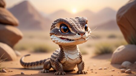 Chibbi-Art Prairie Rattlesnake in Whimsical Chibi Style: A Glimpse into Its World