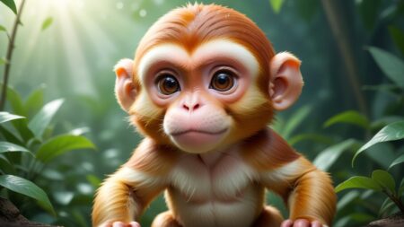 Chibbi-Art Playful Chibi Monkey: A Close-Up Artists Creations