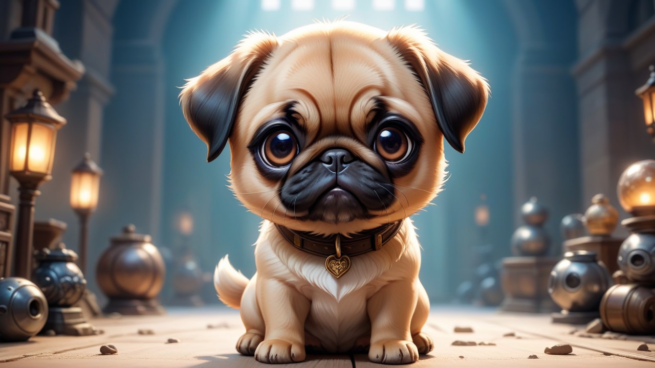 Chibbi-Art Chibi Pugshire in Artistic Art Style