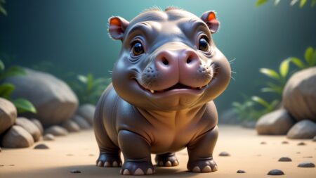 Chibbi-Art Pygmy Hippo Chibi View - Artful Artists Creations