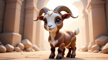 Chibbi-Art Whimsical Pygora Goat Portrait: A Heartwarming Encounter