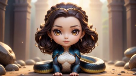 Chibbi-Art Chibi Queen Snake in Profile