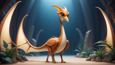 Chibbi-Art Gigantic Pterosaur Chibi Approaching - Artistic Wingspan