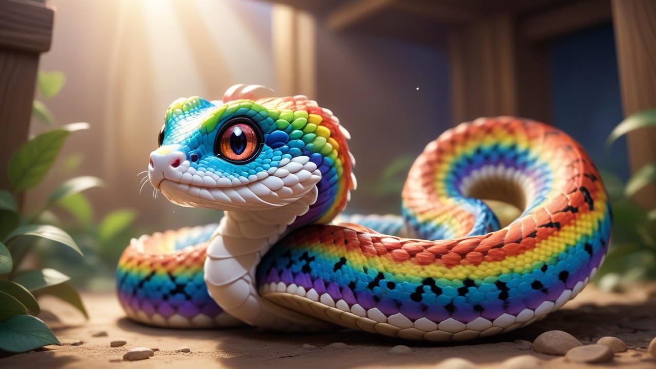 Chibbi-Art Chibi Rainbow Boa in Artistic Eye Contact