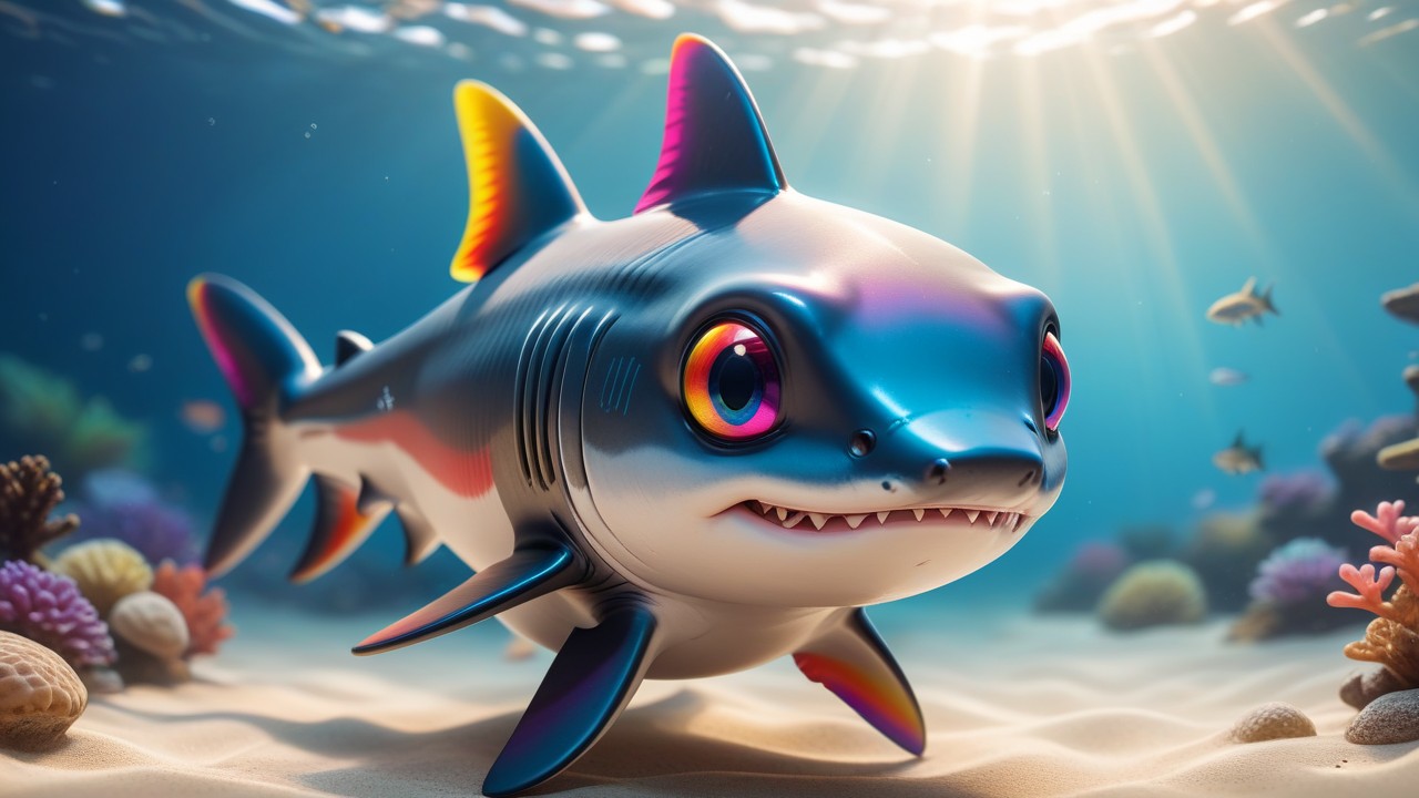 Chibbi-Art Chibi Rainbow Sharks Captivating Expression