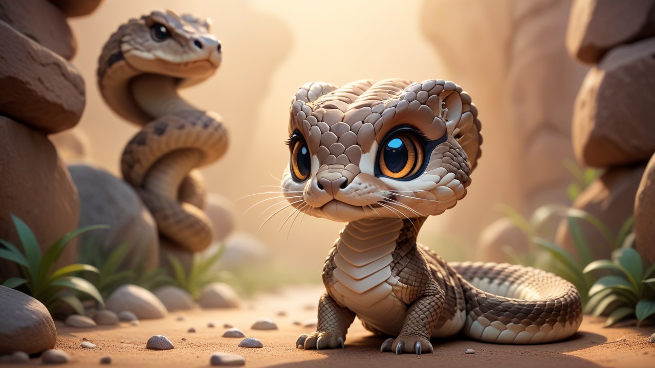 Chibbi-Art Rattlesnake Chibi: Bold and Approachable in Chibi Art Style