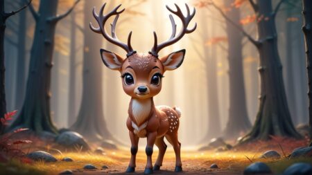 Chibbi-Art Red Deer Chibi: Artistic Portrait