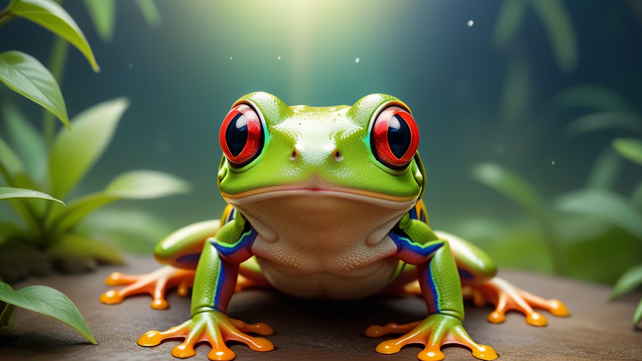 Chibbi-Art Vibrant Chibi Red-Eyed Tree Frog