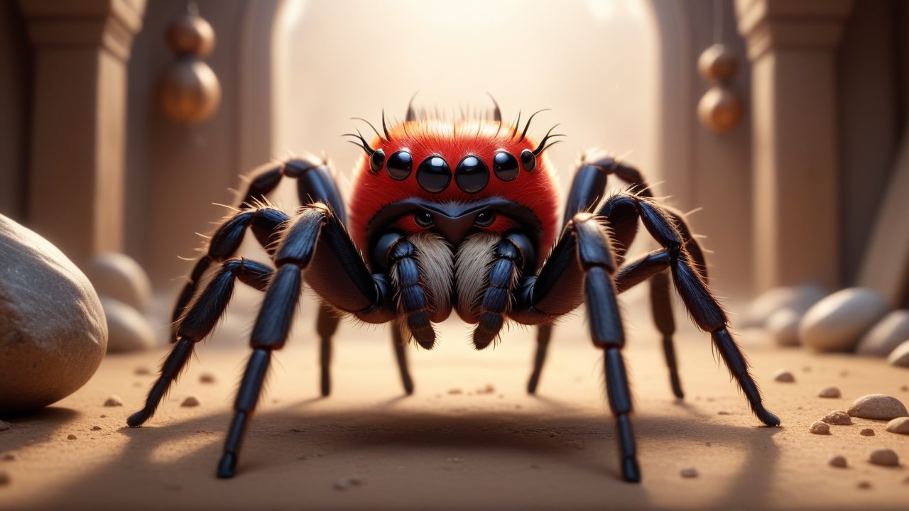 Chibbi-Art Red Knee Tarantula Chibi Masterpiece, Captivating Glance