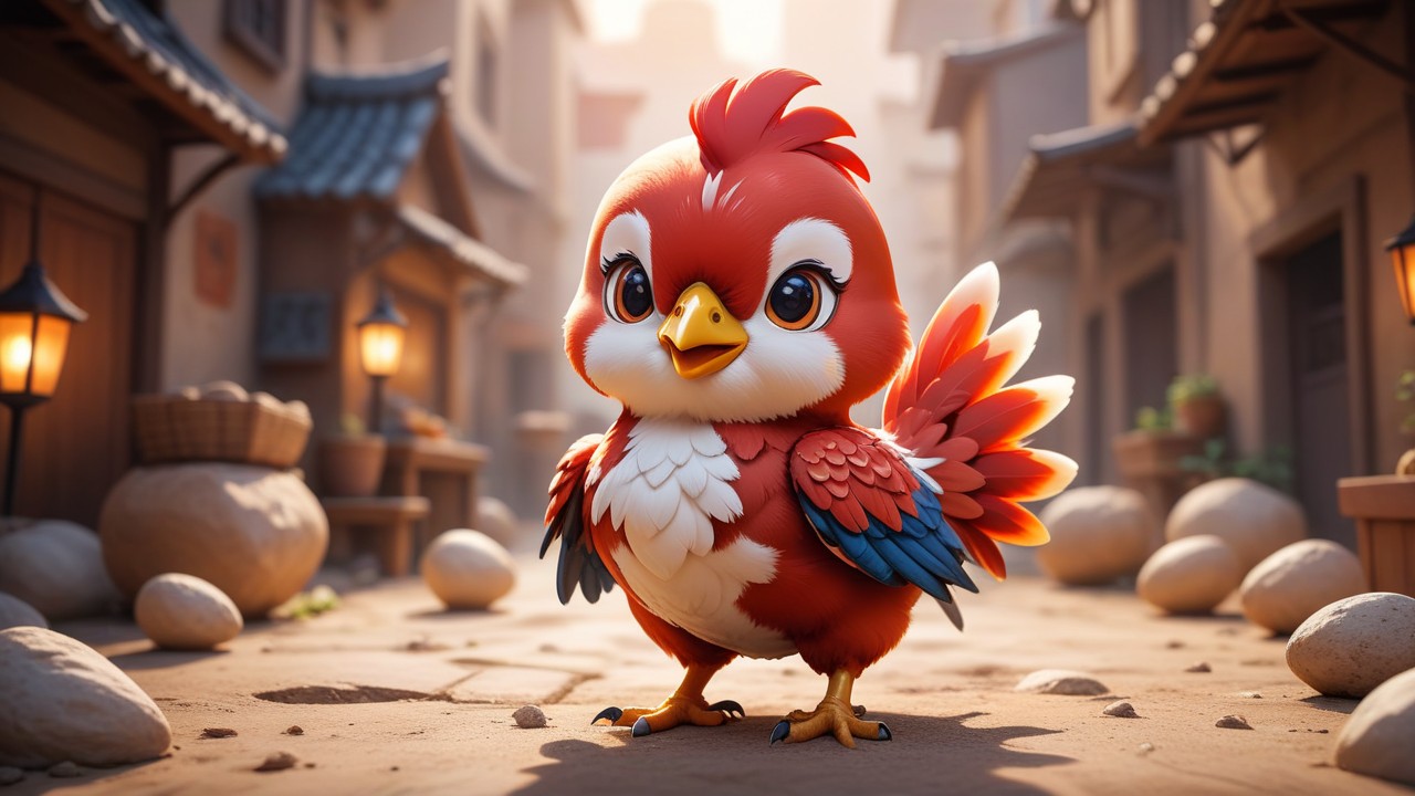 Chibbi-Art Red Star Chibi: Artistic Chicken Perspective