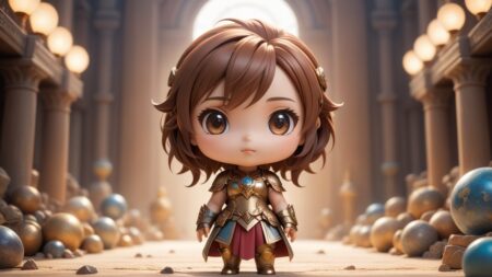 Chibbi-Art Whimsical Chibi Repenomamus Gazes at the Spectators