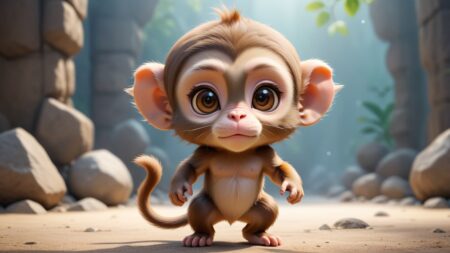 Chibbi-Art Playful Monkey Chibi: A Magical Glimpse