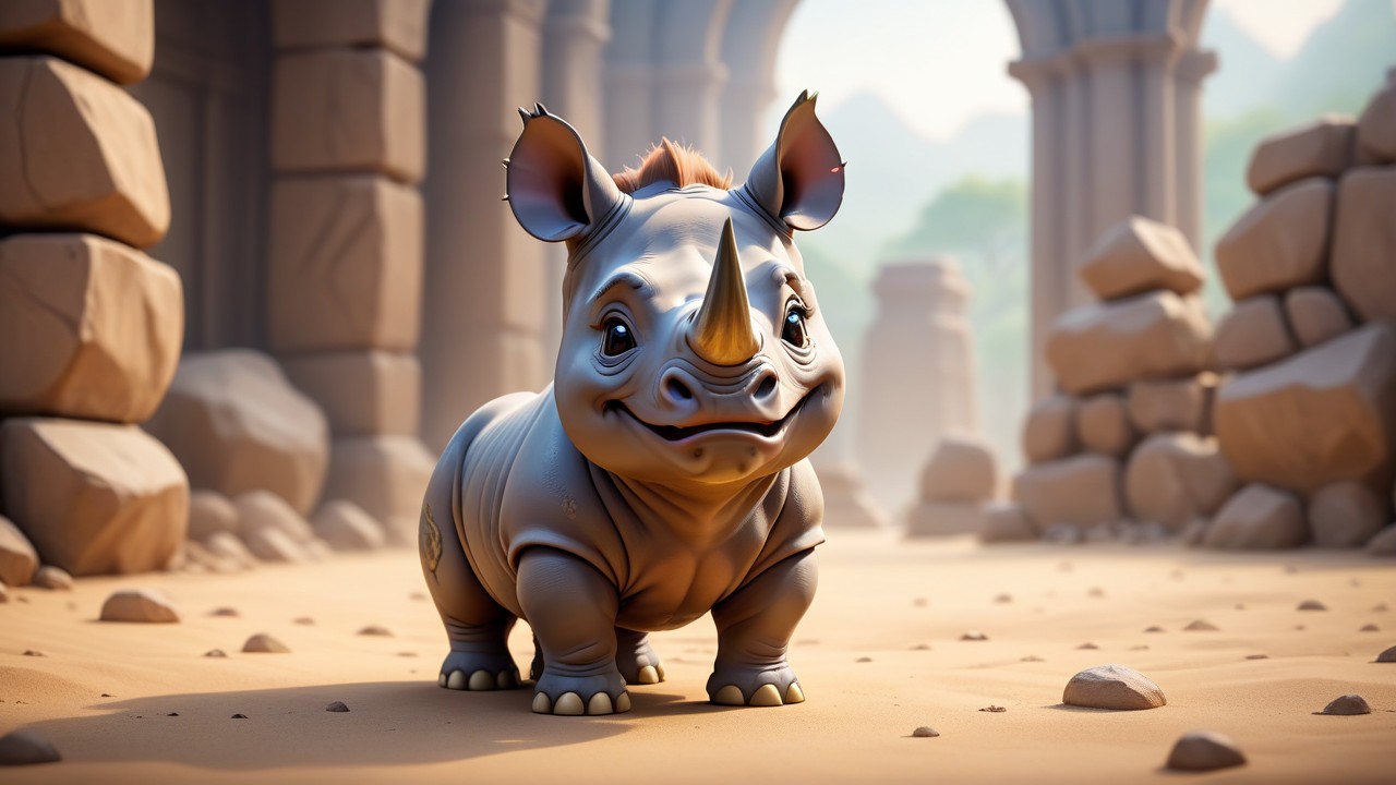 Chibbi-Art Rhino Chibi: A Glimpse of Simple Artistry