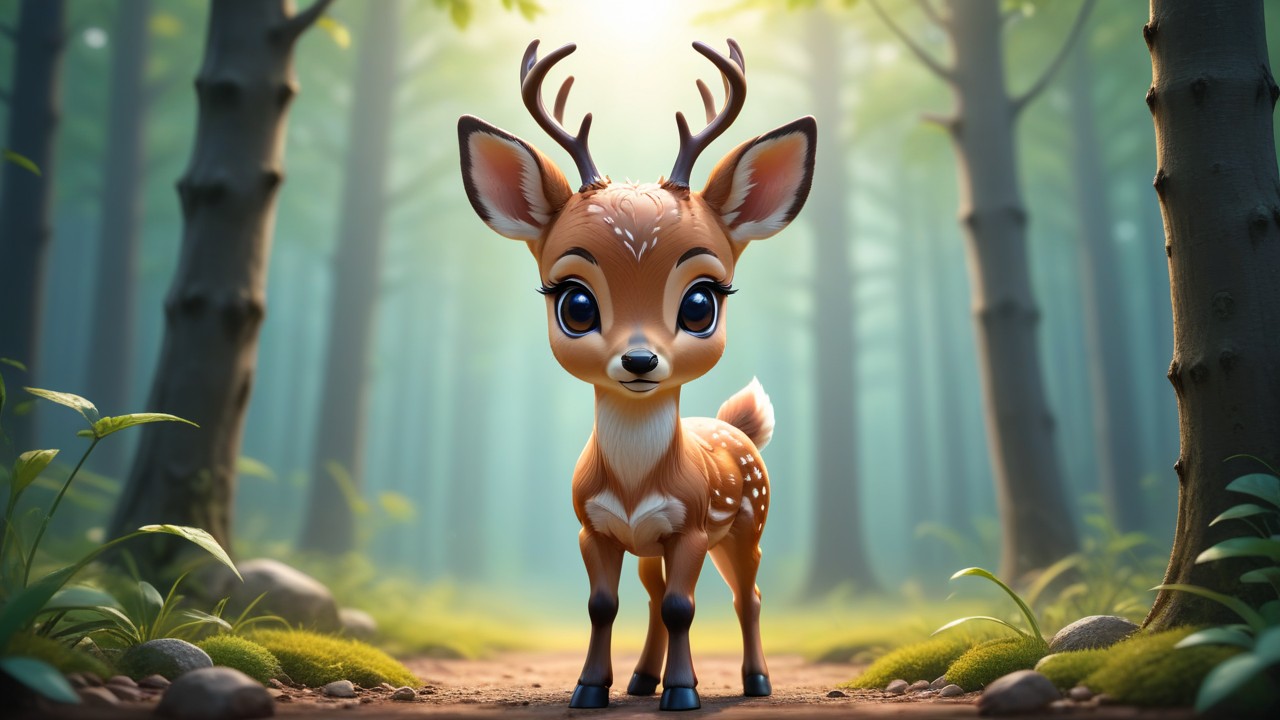 Chibbi-Art Roe Deer Chibi: A Symphony of Stares