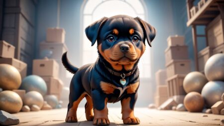Chibbi-Art Rottie Mix Chibi: A Tiny Rottweiler Blast