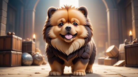 Chibbi-Art Chibi Russian Bear Dog: A Glimpse of Nostalgic Courage