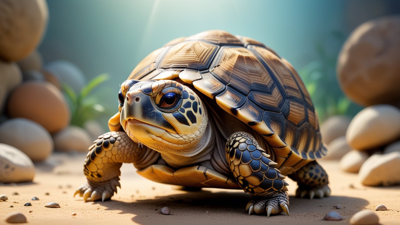 Chibbi-Art Russian Tortoise: Chibi Portrait in Detail