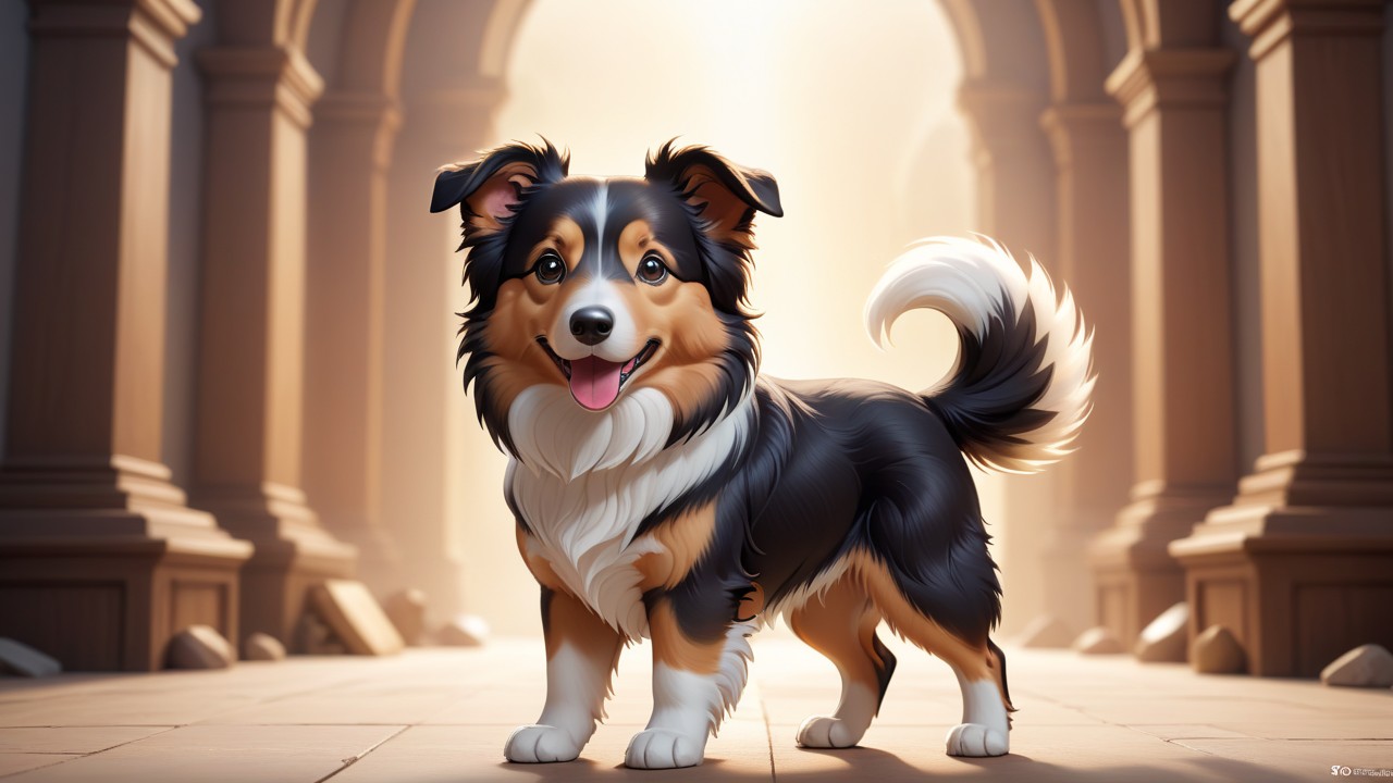 Chibbi-Art Scotch Collie in Chibi Art