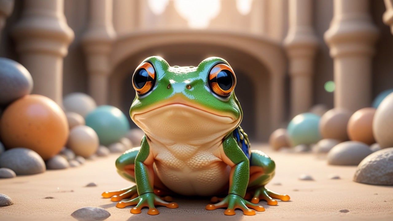 Chibbi-Art Whimsical Scrotum Frog Chibi Portrait