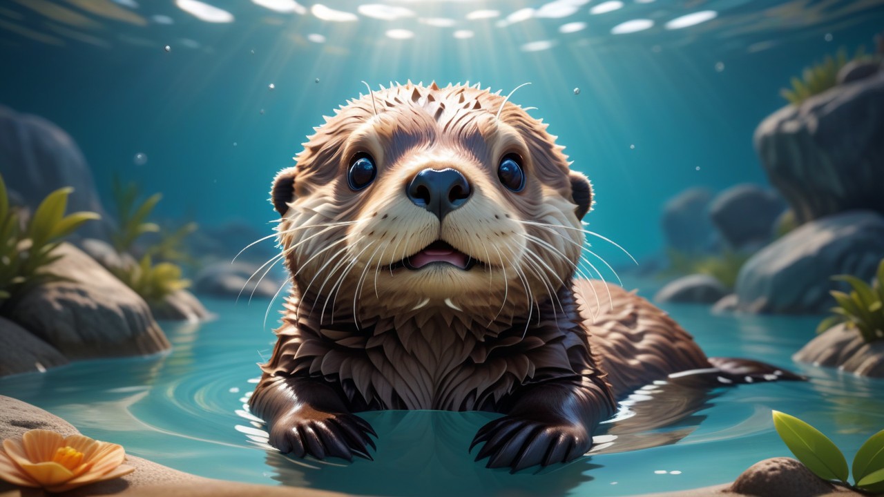 Chibbi-Art Chibi Sea Otters Enchanting Gaze