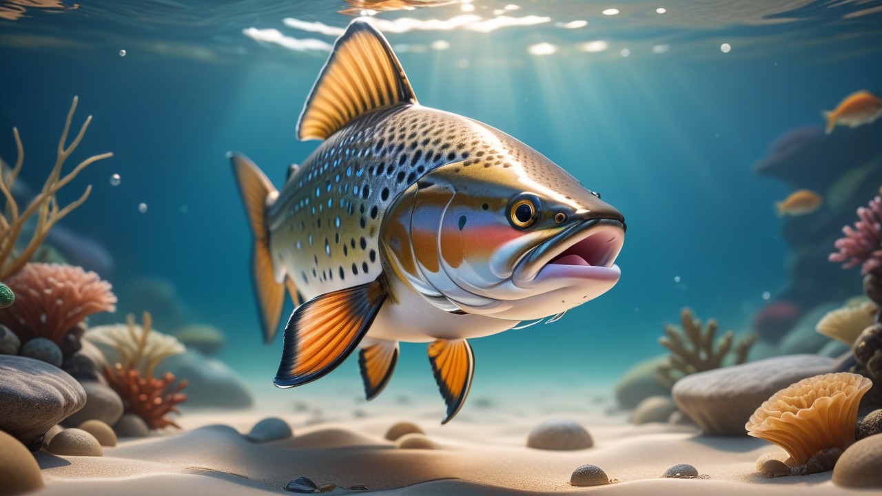 Chibbi-Art Chibi Sea Trout Gazing at You with an Artistic Flair