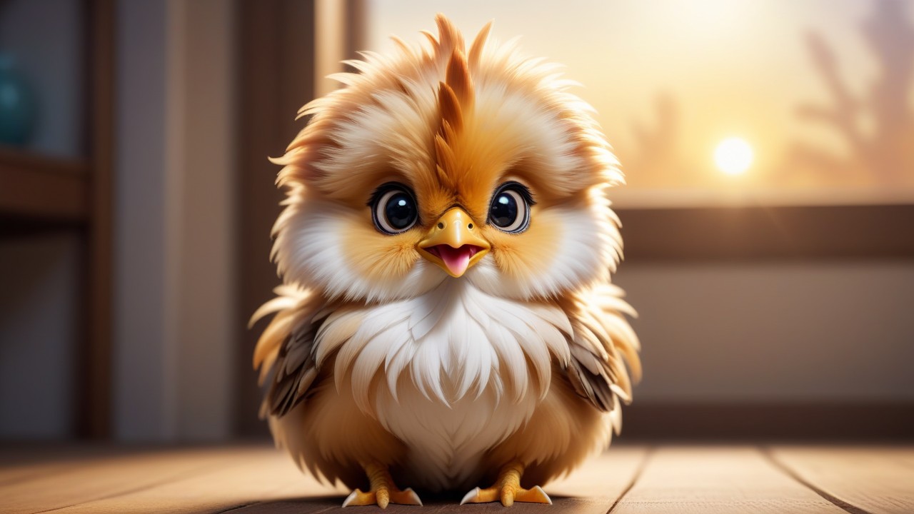 Chibbi-Art Silkie Chicken Chibi Art: Whimsical World Gazer