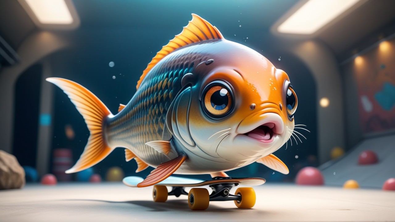 Chibbi-Art Skatefish Chibi: A Playful Oceanic Boldness