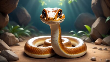 Chibbi-Art Cute and Vibrant Earth Snake Encounter