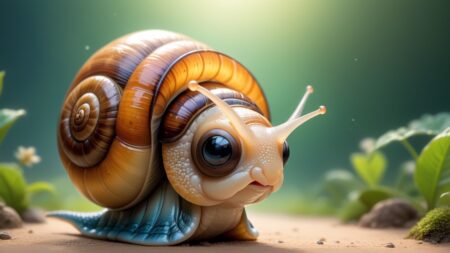 Chibbi-Art Snails Whimsical Gaze: An Artful Chibi Journey