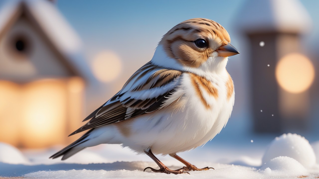 Chibbi-Art Chibi Snow Bunting Gazes into the World