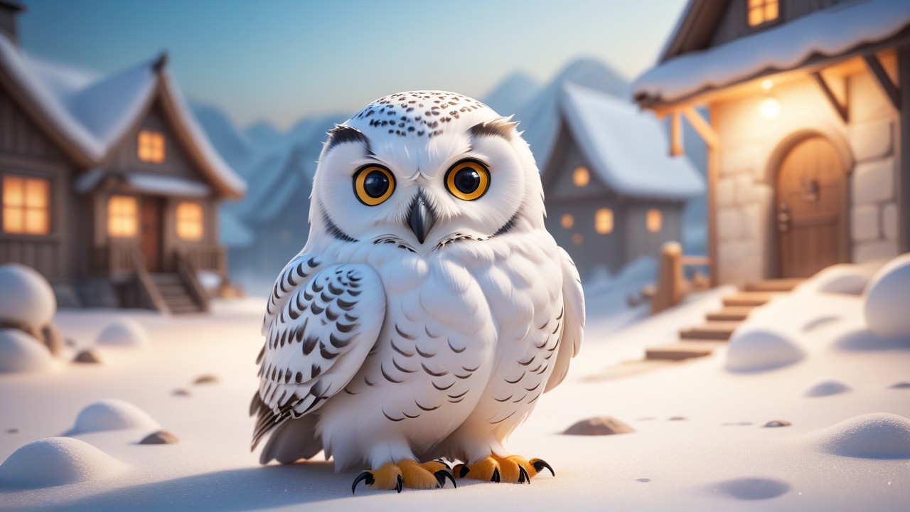 Chibbi-Art Chibi Snowy Owl Gazing