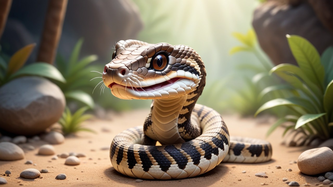 Chibbi-Art Vibrant Rattler: A Chibi Perspective