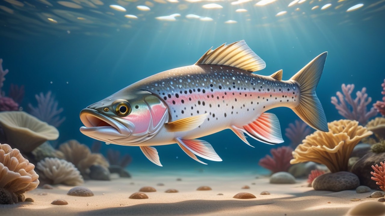 Chibbi-Art Whimsical Speckled Trout in Chibi Style