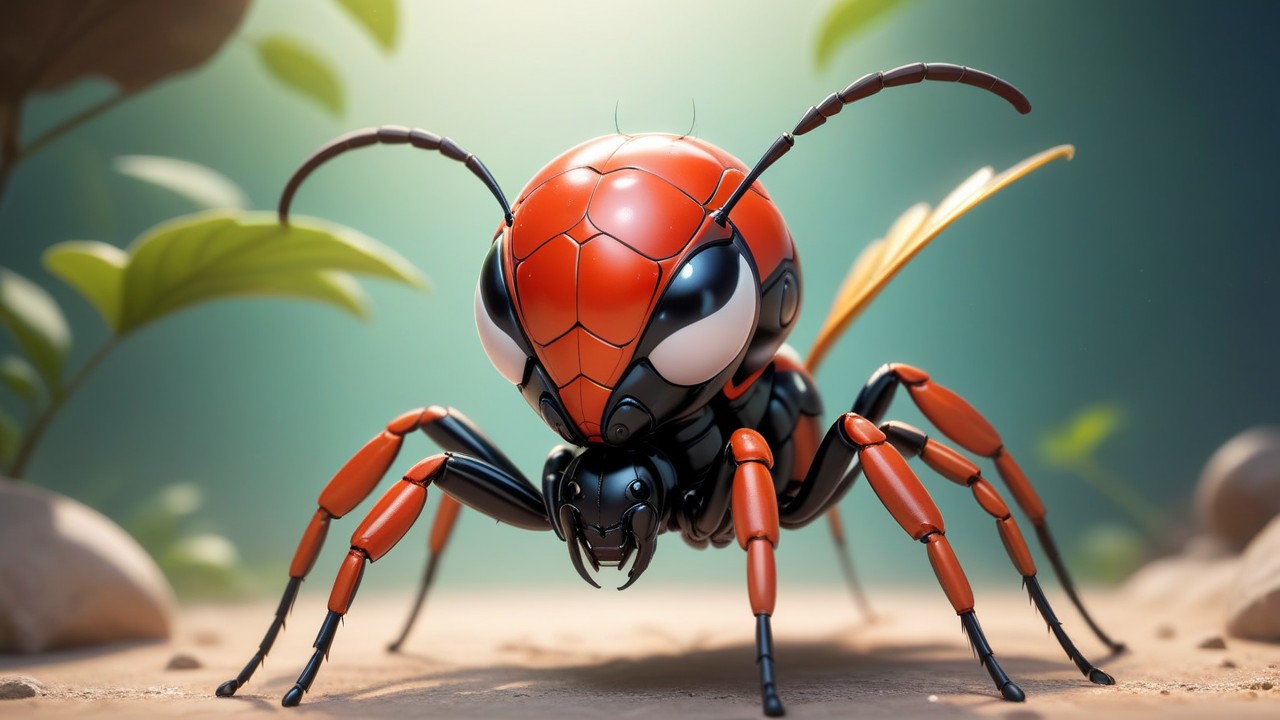 Chibbi-Art Spider Wasp Chibi: A Tiny Predators Watchful Gaze