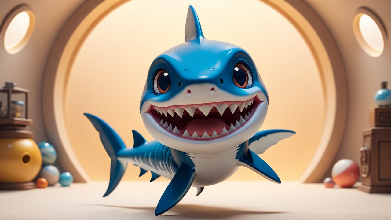 Chibbi-Art Spinner Shark Chibi: A Fearless Fish in Artistic Profile