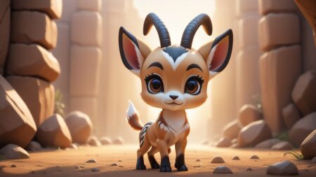 Chibbi-Art Chibi Springbok Gazing at You: A Mellow Masterpiece