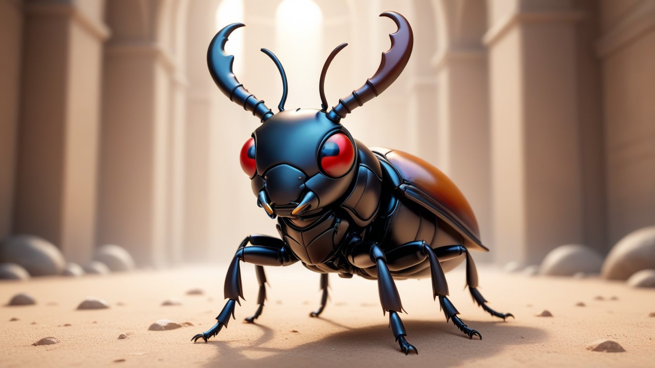 Chibbi-Art Stag Beetle Chibi: Eye to Eye in Artistic Creation